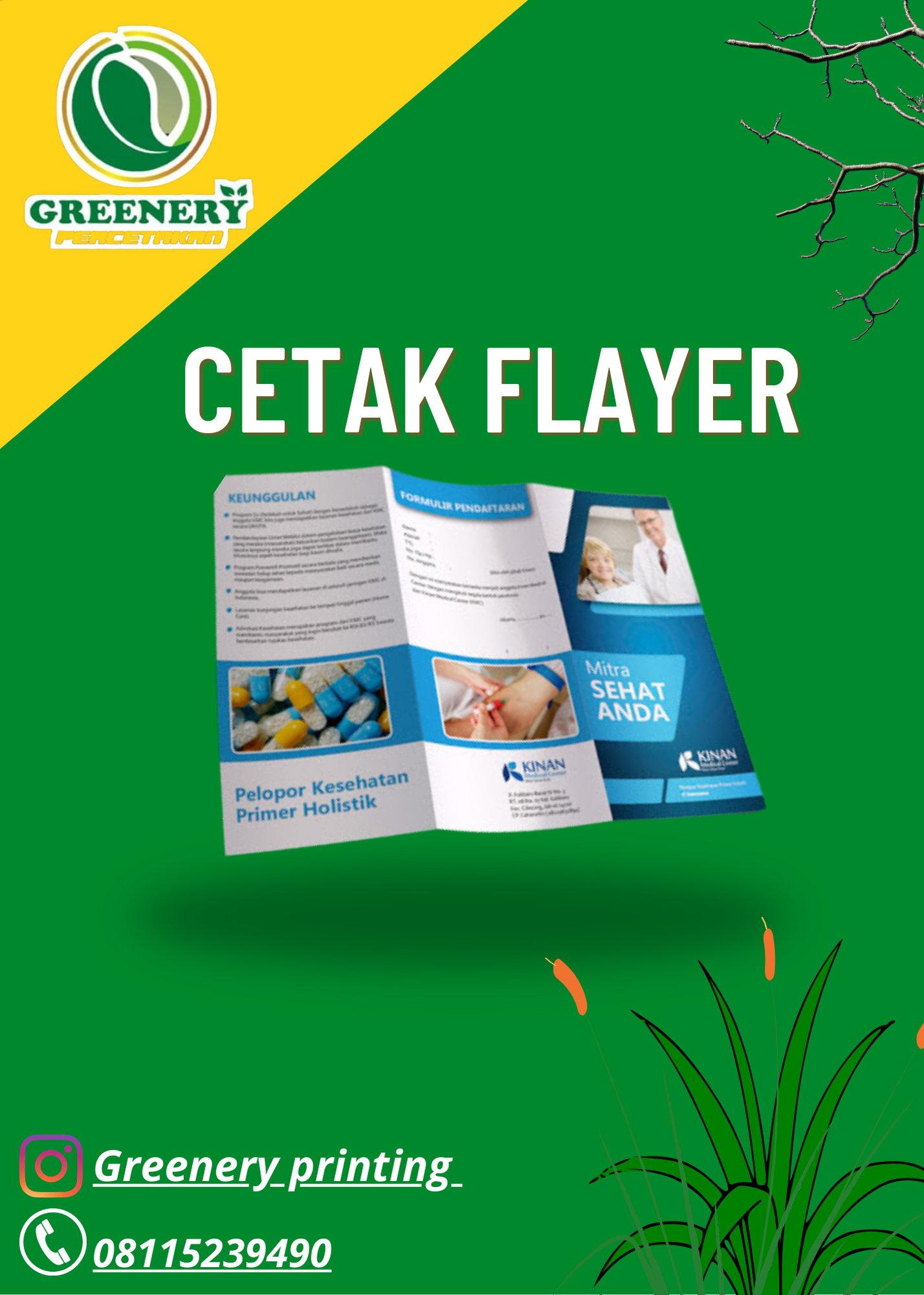 Greenery cetak Flayer cetak di Palangkaraya